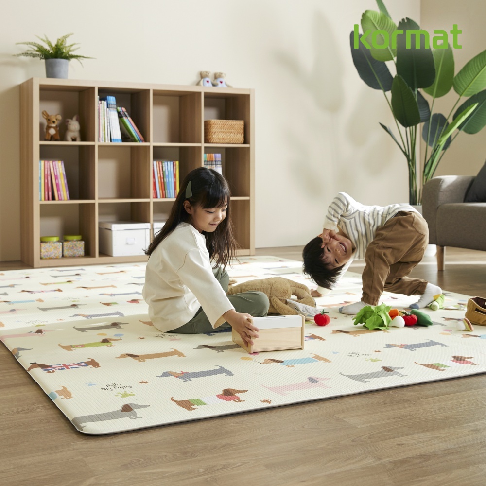 [애니멀릭 1.2cm]고려화학매트 PVC 에코 거실 유아 놀이방매트 핼로퍼피 170X140X1.2 - 상품 이미지