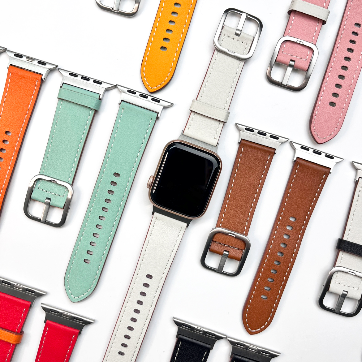 애플워치SE3 11 10 9 8 호환 가죽 링크 스트랩 에토프 줄 교체 42mm 46mm