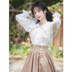 경성의복대여 화이트+베이지원피스 개화기패션 제주스냅컨셉 졸업사진의상 투피... 착용 후기 | 사이즈/핏 총정리 - 상품 이미지 4