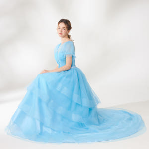드라플핏 블루 유색드레스 풍성한 A라인 브라이덜샤워 스튜디오촬영 웨딩드레... 착용 후기 | 사이즈/핏 총정리 - 상품 이미지 3