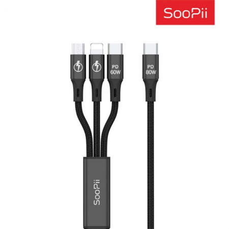Soopii PD 3in1 80W 5V 9V 동시 초고속충전케이블 S07PD