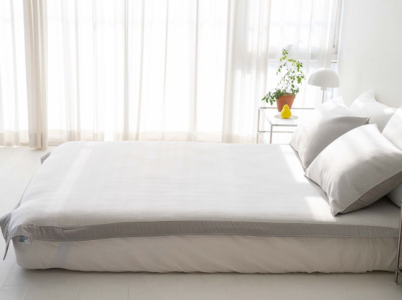 송화침장 24년형 최고급 멜란냉감사 듀라론 냉감패드 넉넉한사이즈 여름 침대패드 고정밴드