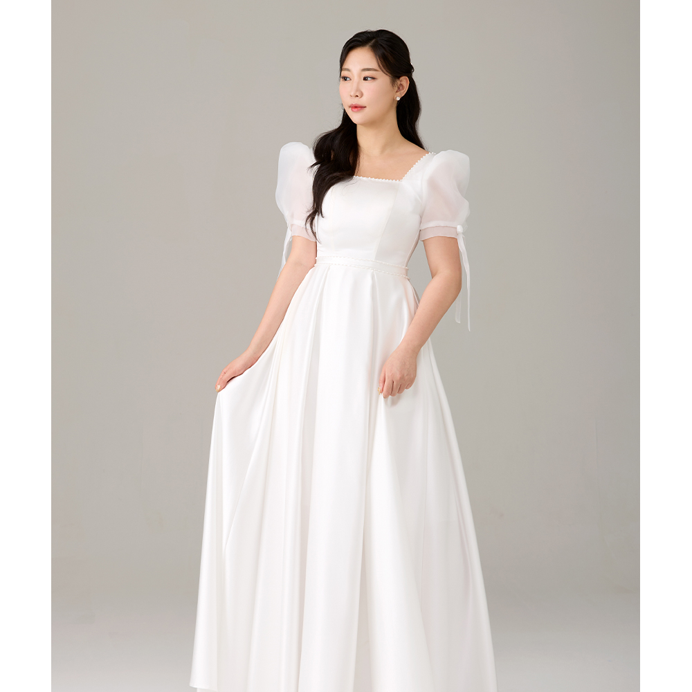 쟈스민 진주 화이트 촬영드레스 양도(판매) 브라이덜샤워 청순걸 예식2부드레스 연말파피 - 상세 이미지 2