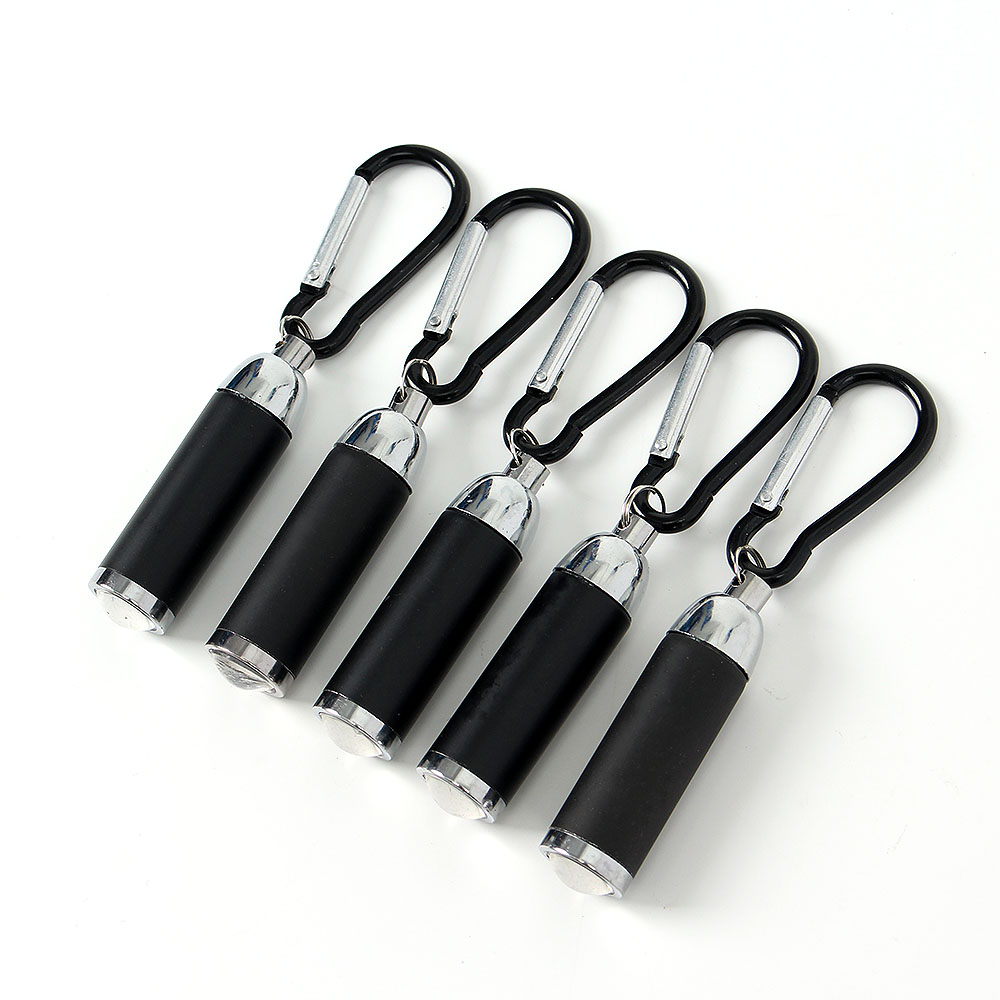 LED 미니 후레쉬 5개세트 카라비너 손전등 / 블랙