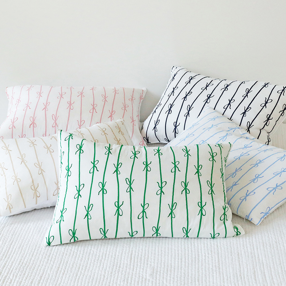 리본 고밀도 워싱 순면 먼지없는 사계절 베개커버 5070