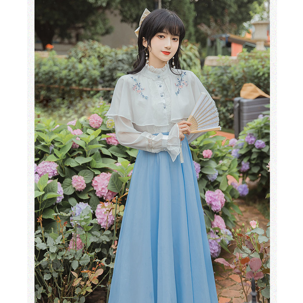경성의복대여 연하늘개화기원피스 개화기의상 졸업사진컨셉 야외스냅 원피스 이미지 3