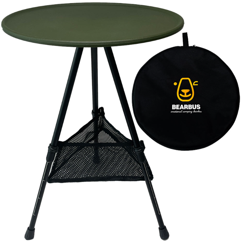 베어버스 캠핑 사이드 원형테이블 보조 미니테이블 경량 라운드 야구장준비물 카키
