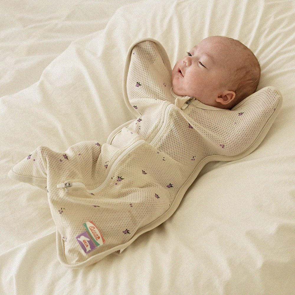 오우아스튜디오 사계절 신생아 스와들 업다운지퍼 속싸개 나비잠 태열 밤부 애플, S