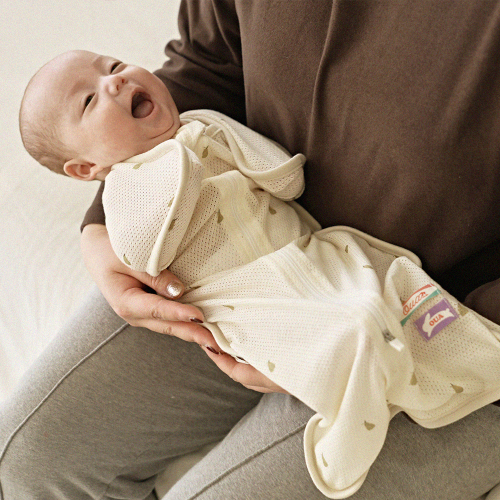 오우아스튜디오 사계절 신생아 스와들 업다운지퍼 속싸개 나비잠 태열 밤부 애플, S