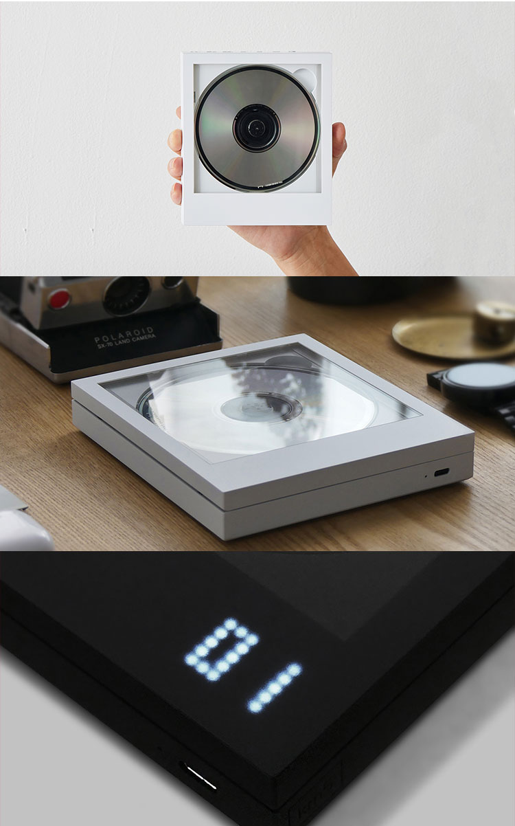 Km5 CP1 벽걸이 휴대용 CD 플레이어 블루투스 KMF-86026 화이트 블랙 - 상세 이미지 3
