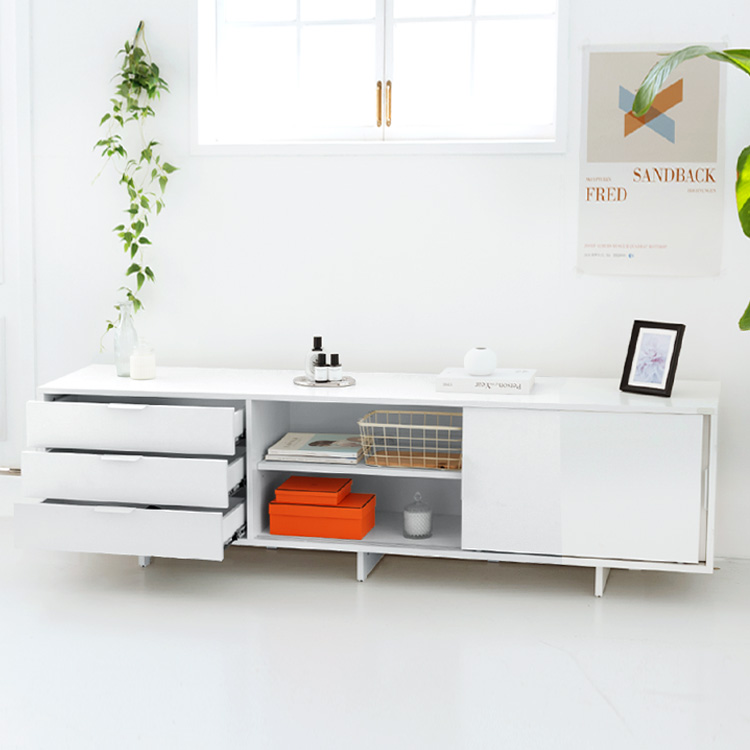 e스마트 스텔라 TV다이 TV거치대 3단서랍 슬라이딩 거실장 2000