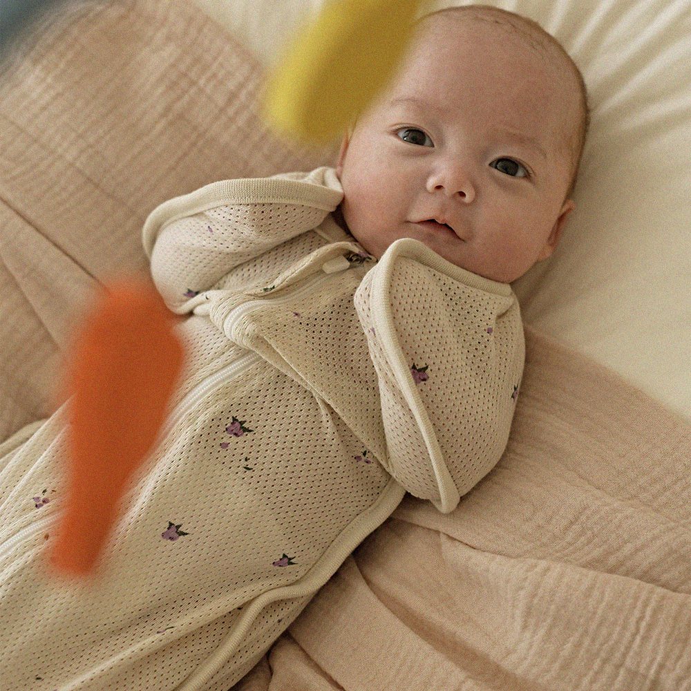 오우아스튜디오 사계절 신생아 스와들 업다운지퍼 속싸개 나비잠 태열 밤부 애플, S