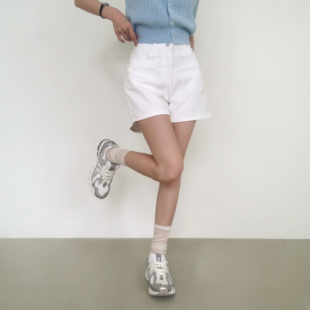 [착붙핏!/여름데일리🌴] 랜치 쫀쫀 하이웨스트 쿨 여름 스판 코튼 면 반바지 숏팬츠 상세 이미지 8