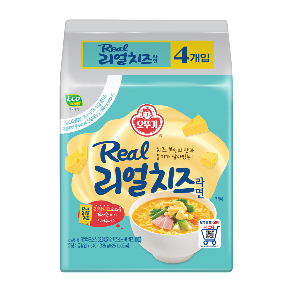 오뚜기 리얼치즈라면 135g, 4개