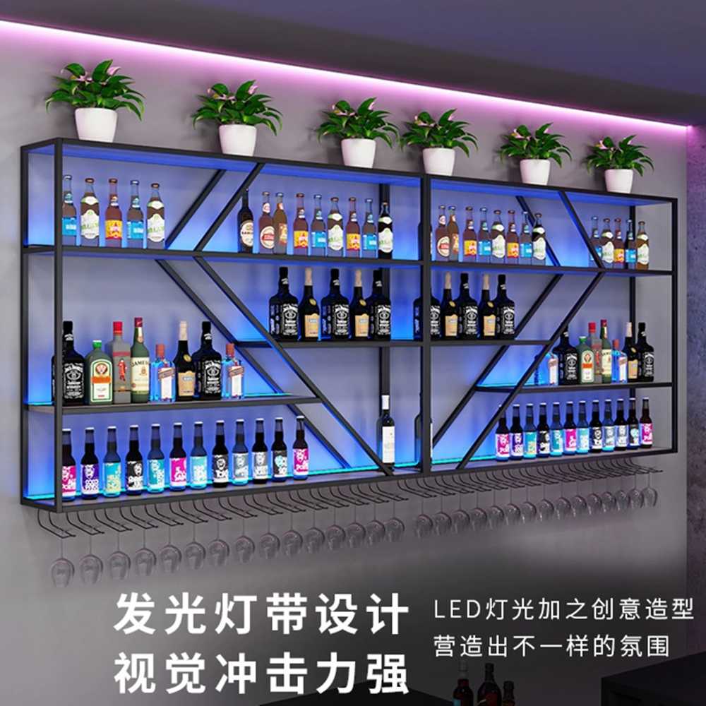 LED 벽 와인 칵테일 바 양주 선반 조명 와인 진열대 2미터 - 상세 이미지 3