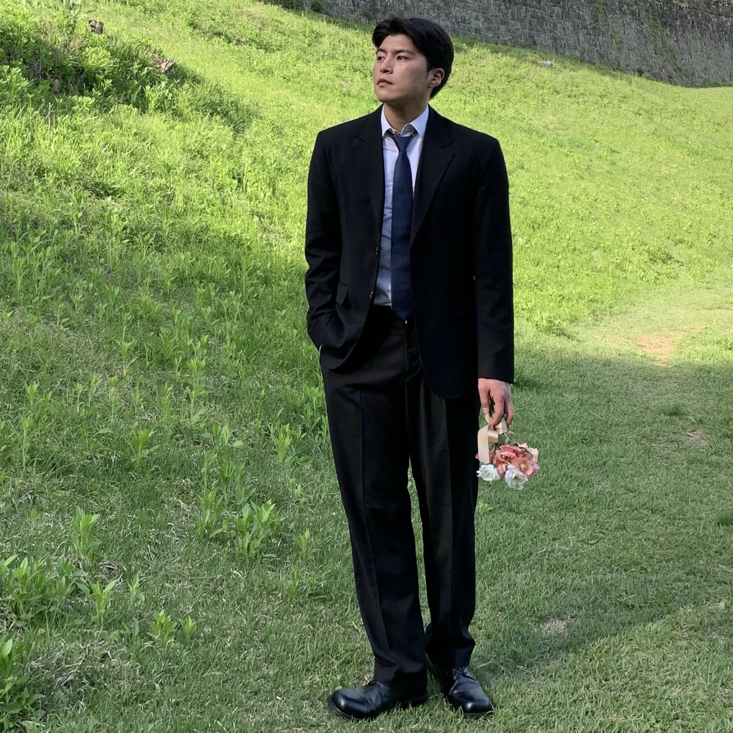 남자세미정장 남자결혼식하객룩 장례식정장 - 메인 이미지