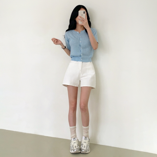 [착붙핏!/여름데일리🌴] 랜치 쫀쫀 하이웨스트 쿨 여름 스판 코튼 면 반바지 숏팬츠 상세 이미지 11