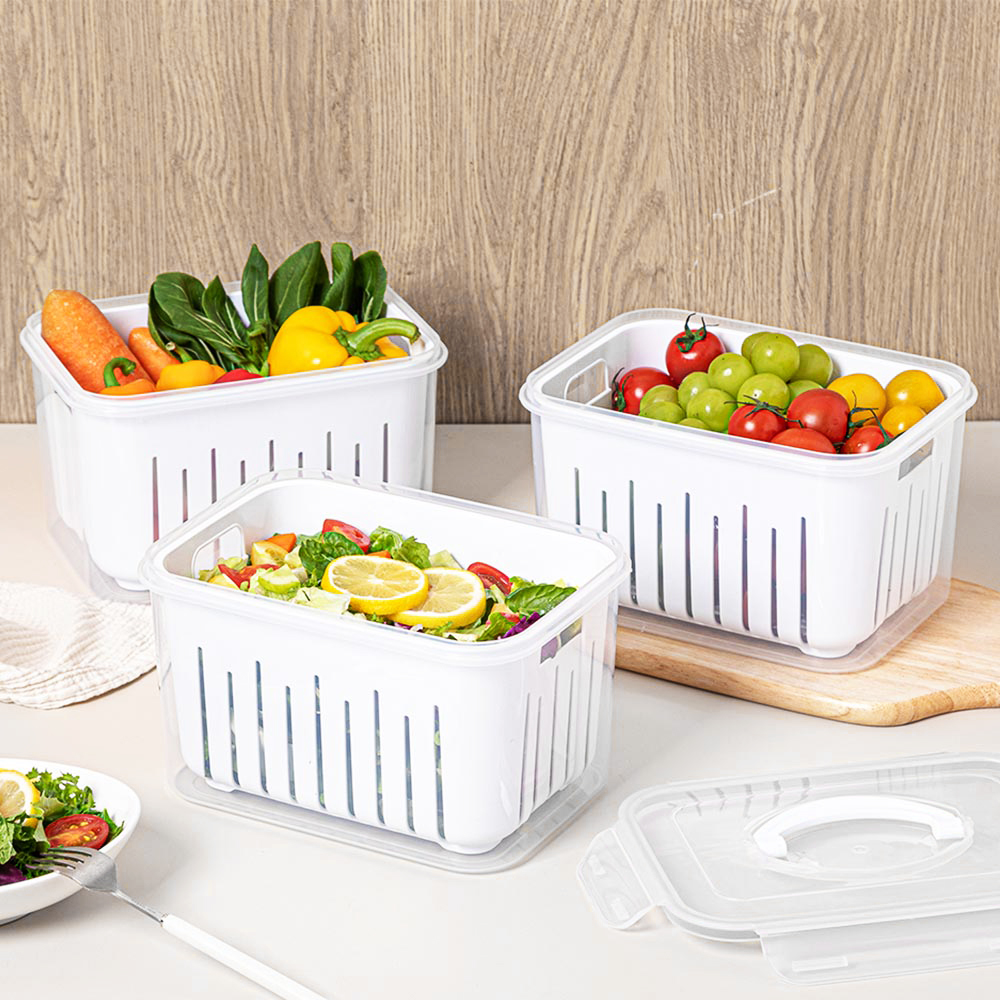 이지앤프리 샐러드 채반 보관용기 프루트 야채 과일 신선보관 밀폐용기 3.7L 2P - 상세 이미지 4