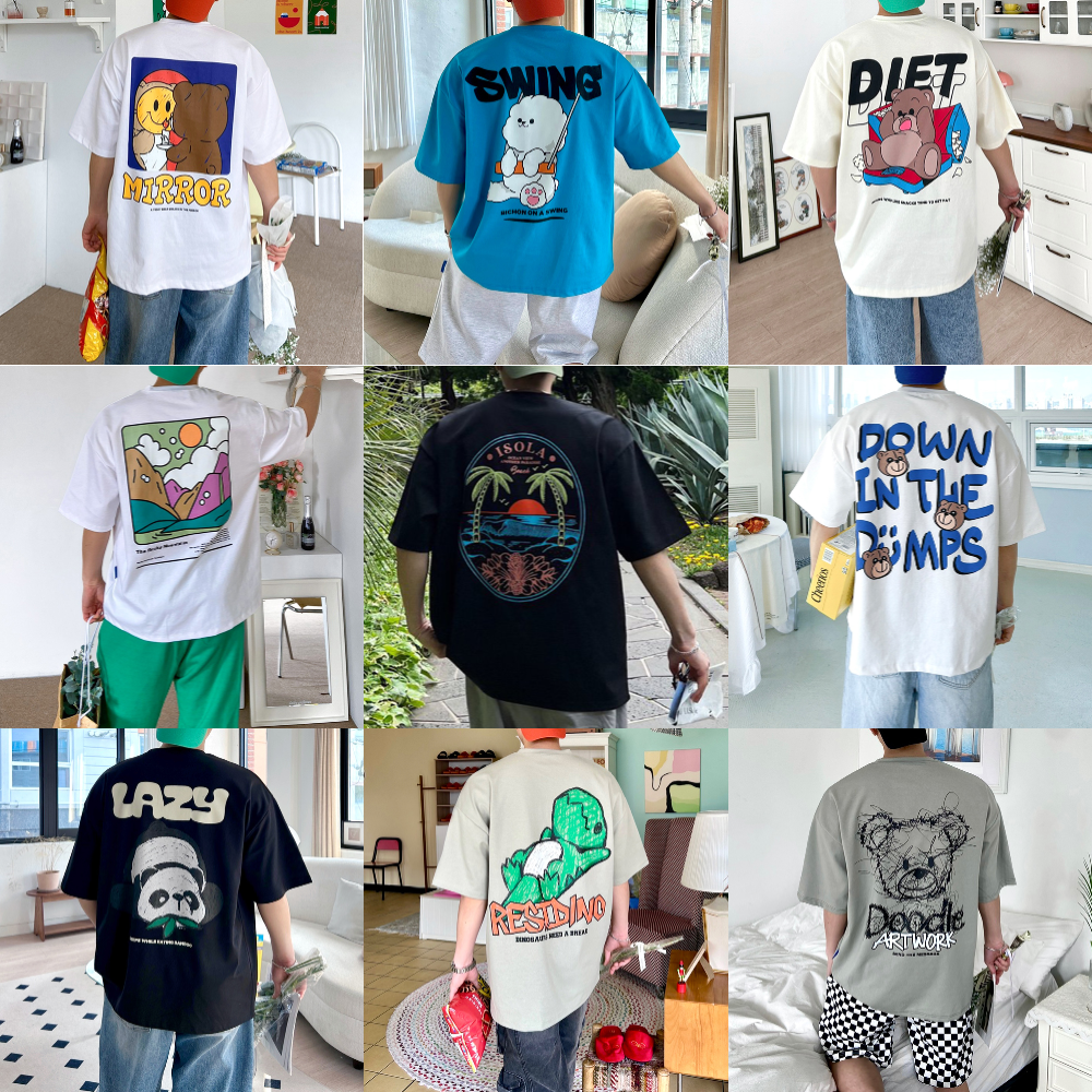 남자오버핏반팔티 쿨티셔츠 분또반팔 15종 - 상세 이미지 3