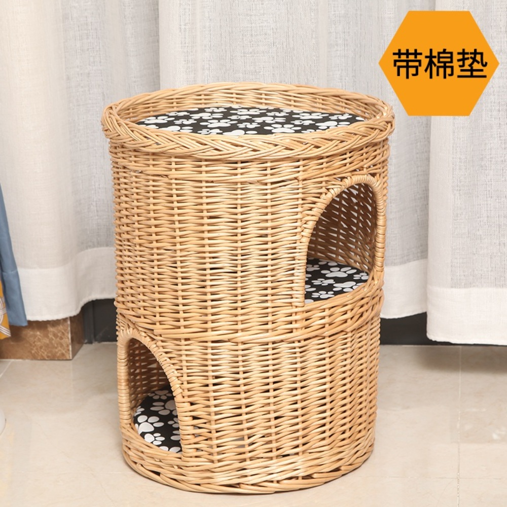 고양이 라탄 하우스 집 시원한 캣하우스 고양이집 - 상세 이미지 5