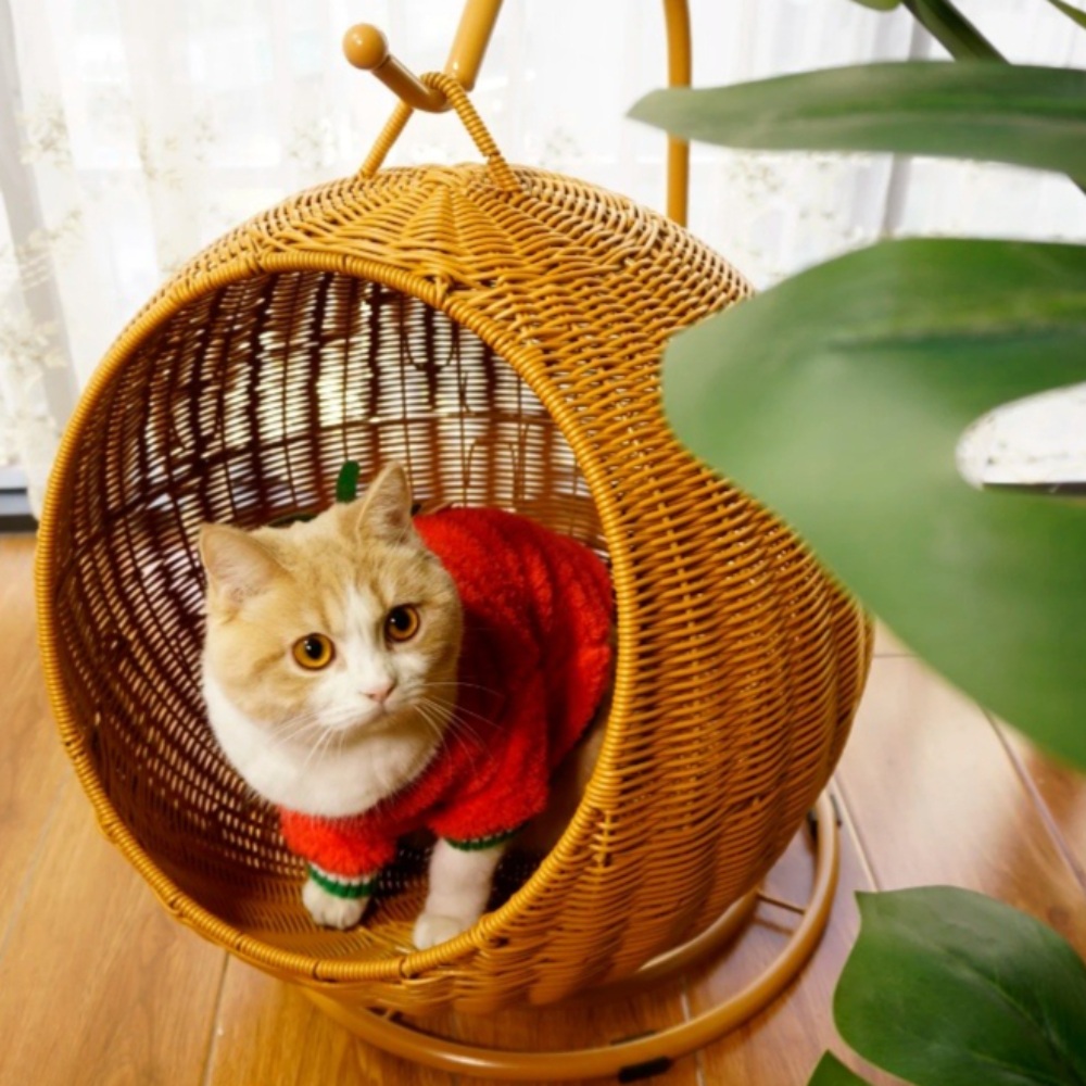 고양이집 여름 라탄 고양이 밀짚 별장 하우스 - 메인 이미지
