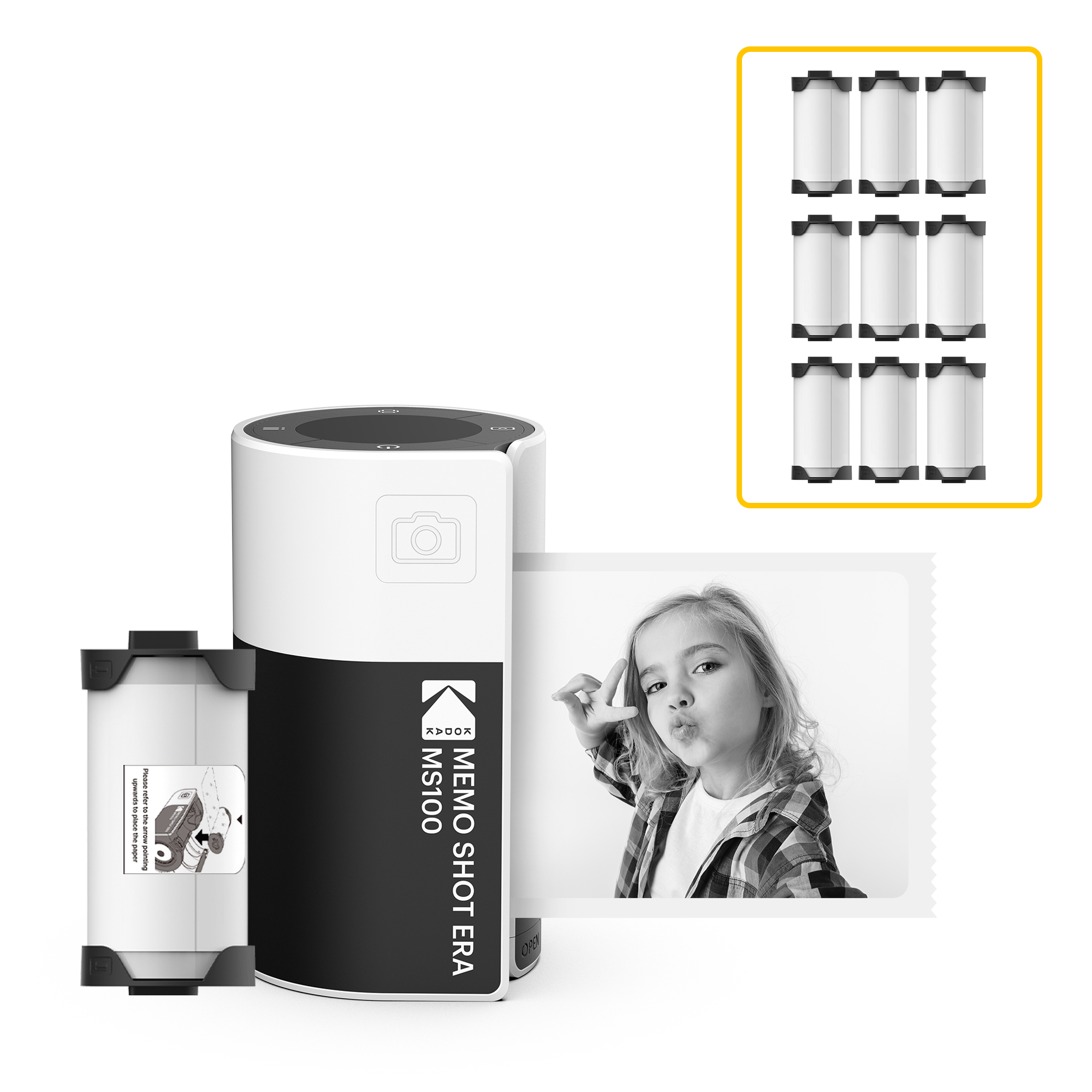 코닥 포토프린터 어린이 키즈 디지털 토이 카메라 + 카트리지 10롤 번들 메모샷 ERA - 상세 이미지 2