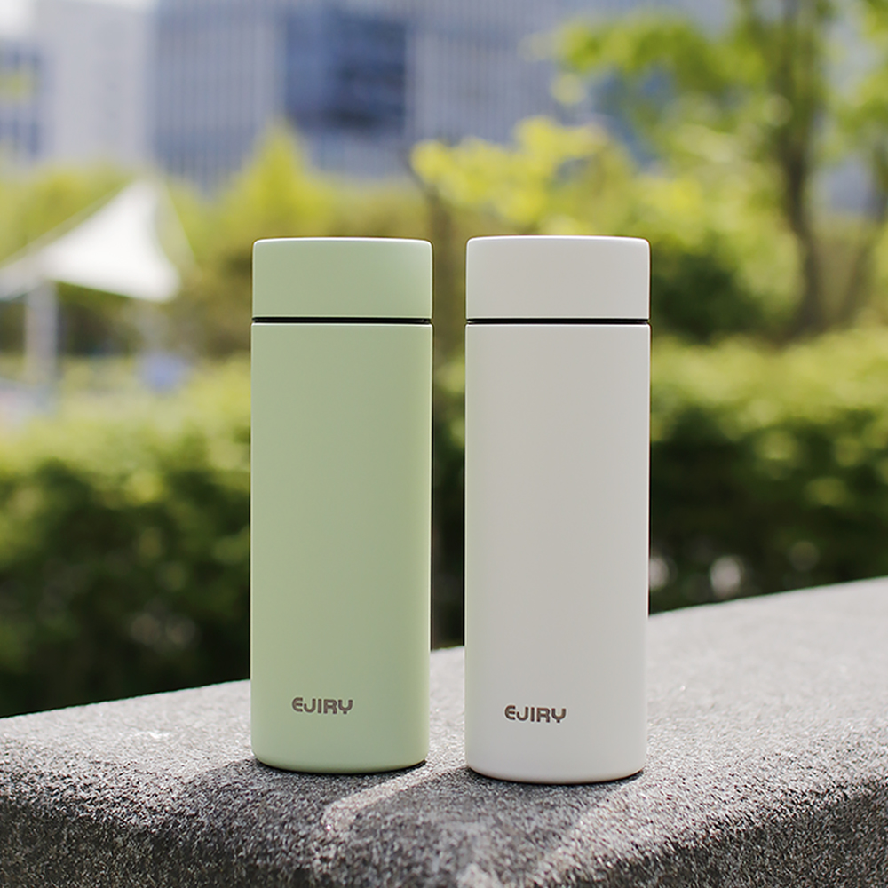 에지리 미니 텀블러 스테인리스 보온보냉 휴대용 물병 300ml, 메론그린