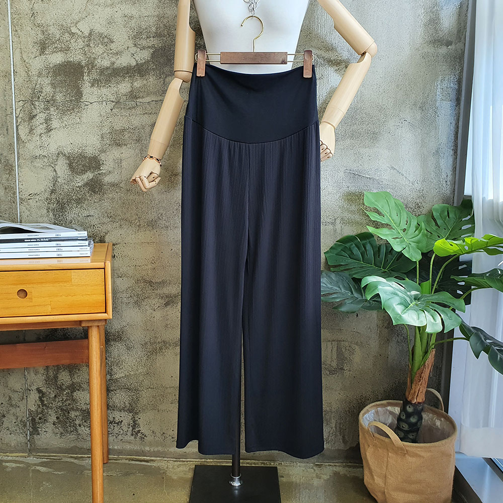 잔골지 촤르르 일자 임산부팬츠 프리 만삭 데일리룩 임부바지 봄 여름 3color 이미지 8