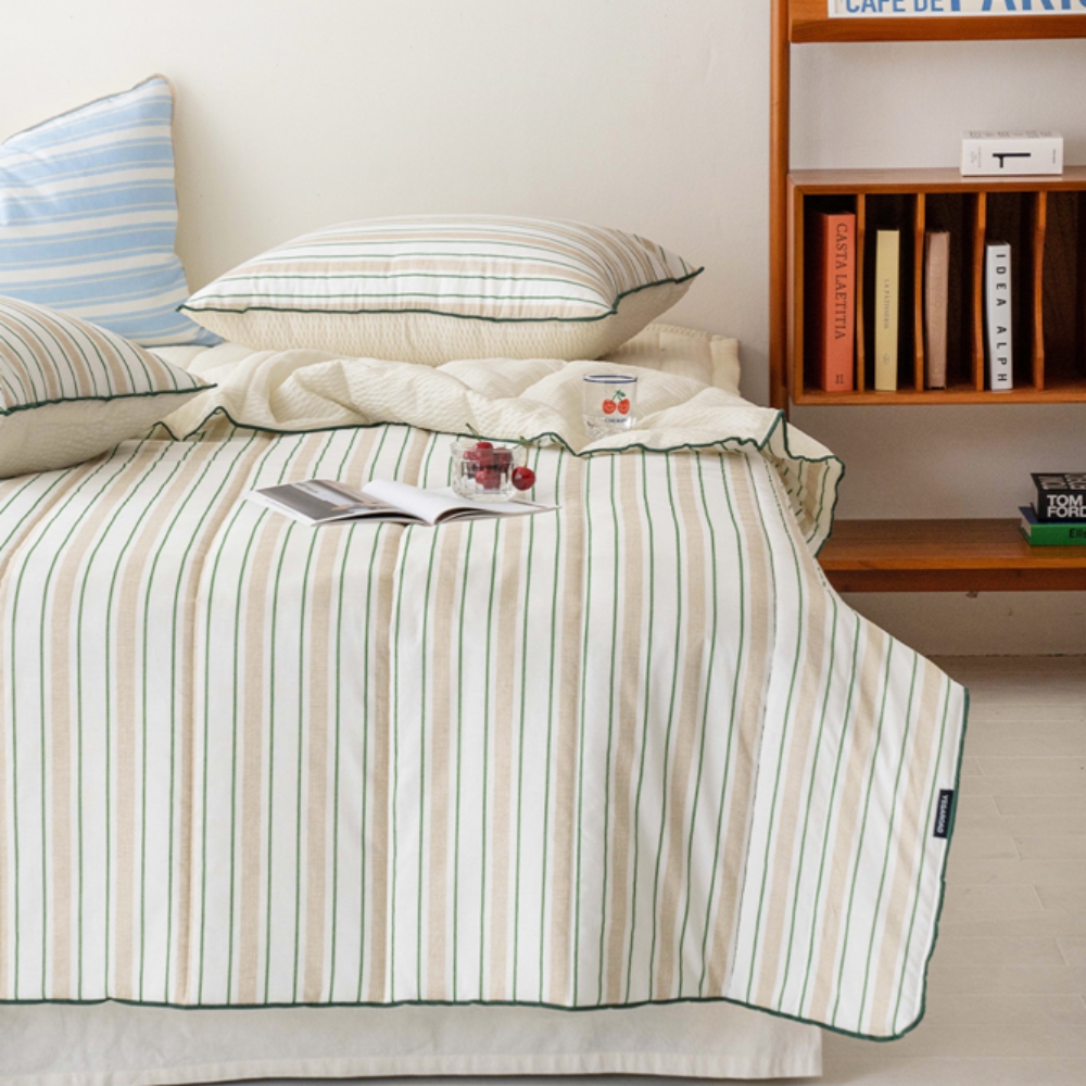 여름이불 스트라이프 알러지케어 누빔 이불 SS 시어서커 순면 양면