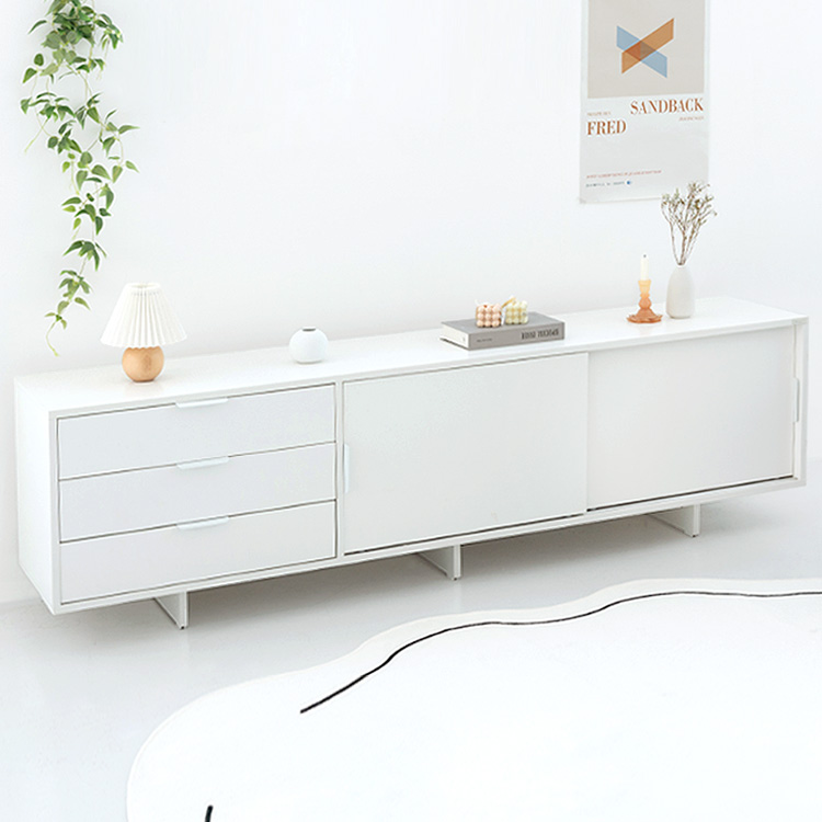 e스마트 스텔라 TV다이 TV거치대 3단서랍 슬라이딩 거실장 2000