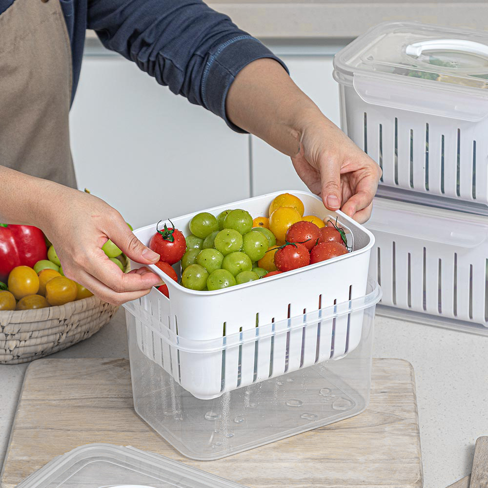 이지앤프리 샐러드 채반 보관용기 프루트 야채 과일 신선보관 밀폐용기 3.7L 2P - 상세 이미지 3