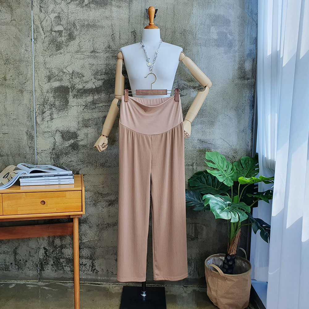 잔골지 촤르르 일자 임산부팬츠 프리 만삭 데일리룩 임부바지 봄 여름 3color - 상세 이미지 5