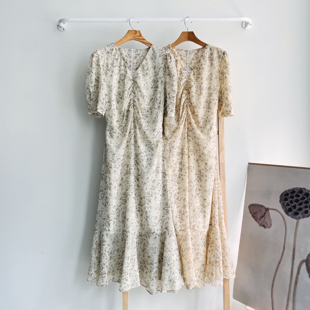 꽃무늬원피스 여름 쉬폰 플라워 하객원피스 결혼식하객룩