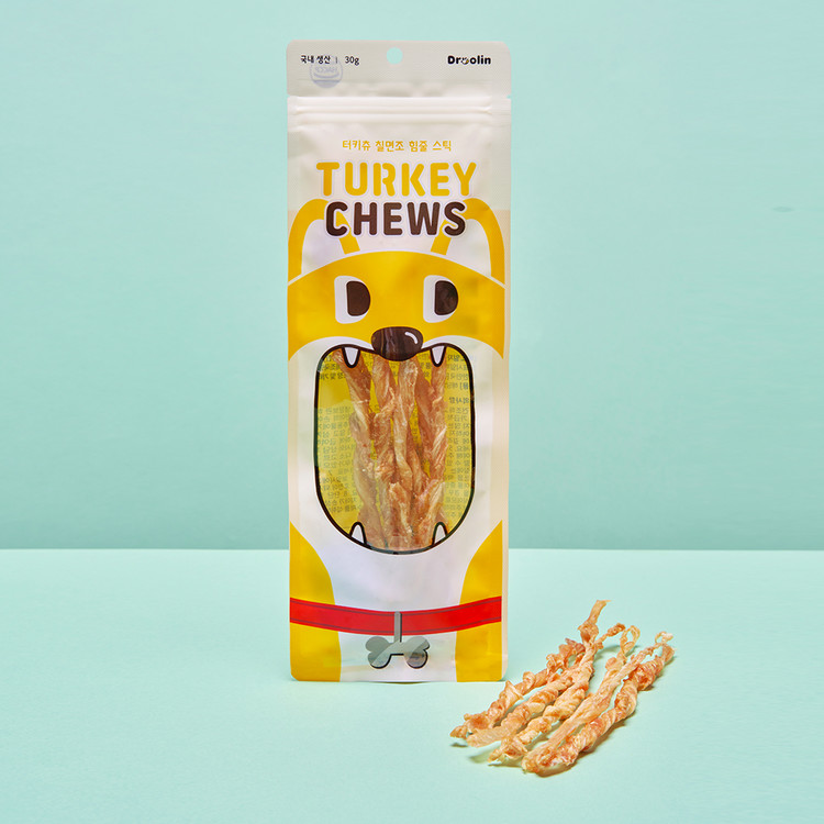 천연재료 드룰린 터키츄 칠면조힘줄 애견 간식 본