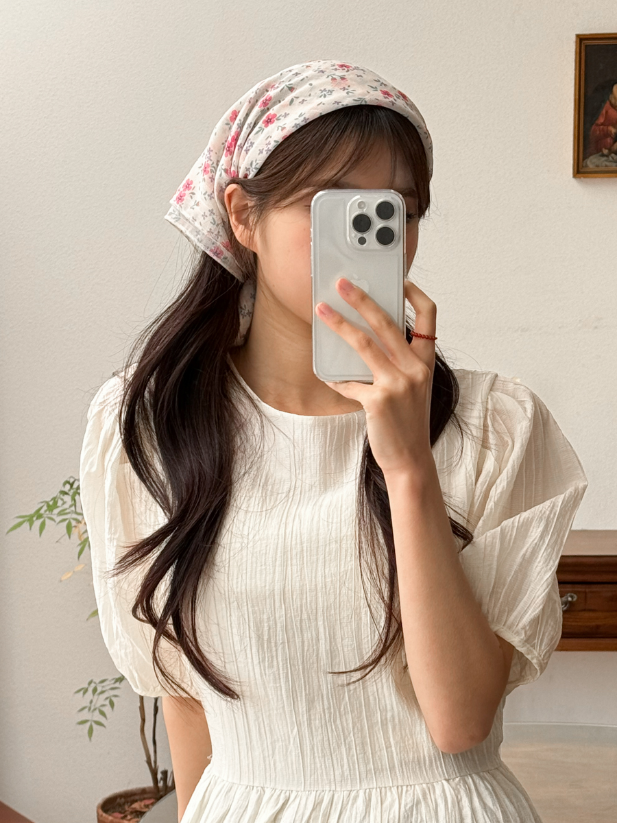 수채화 플라워 패턴 헤어 두건 스카프 4color 상세 이미지 29