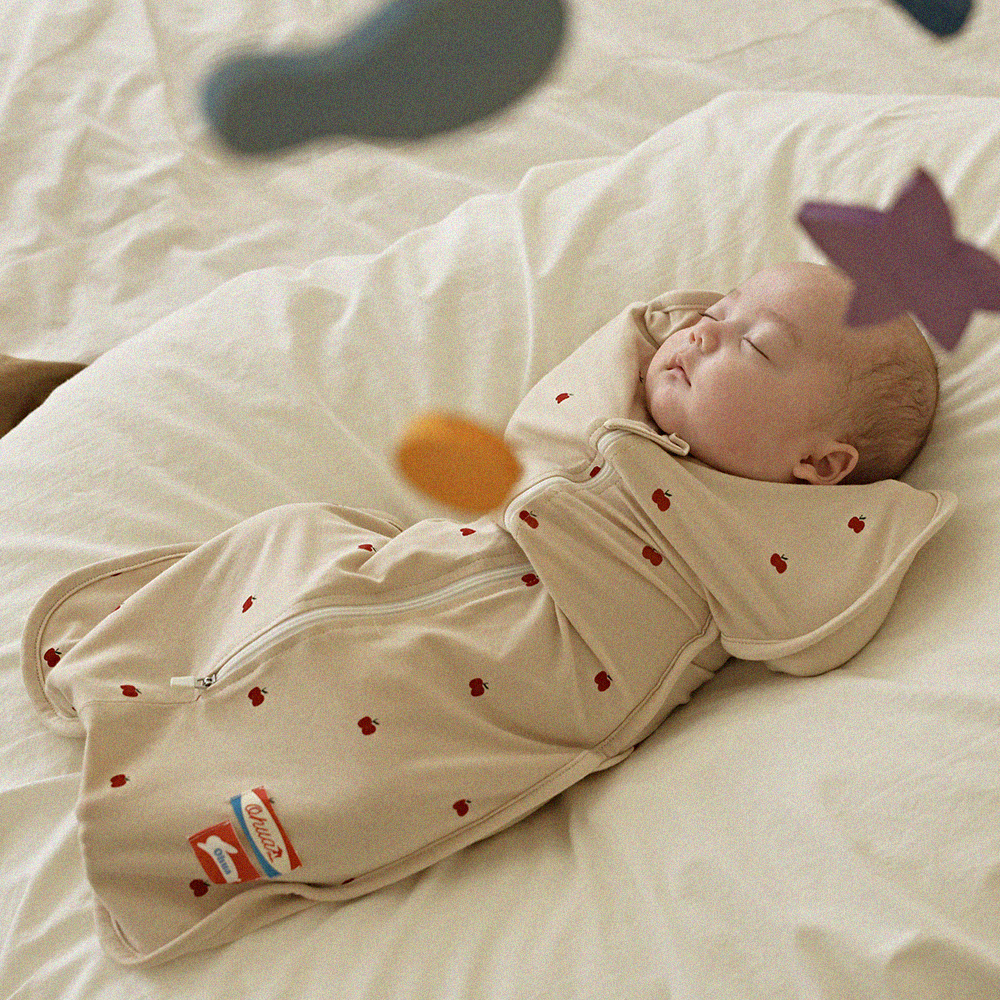 오우아스튜디오 사계절 신생아 스와들 업다운지퍼 속싸개 나비잠 태열 밤부 애플, S