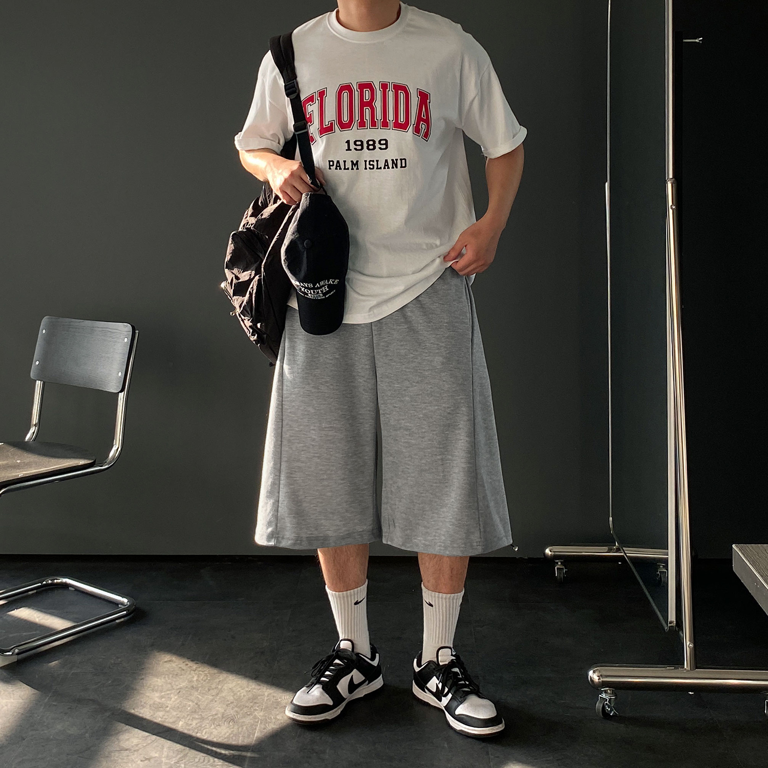 회색반바지 남자버뮤다팬츠 벌룬팬츠 - 상세 이미지 3