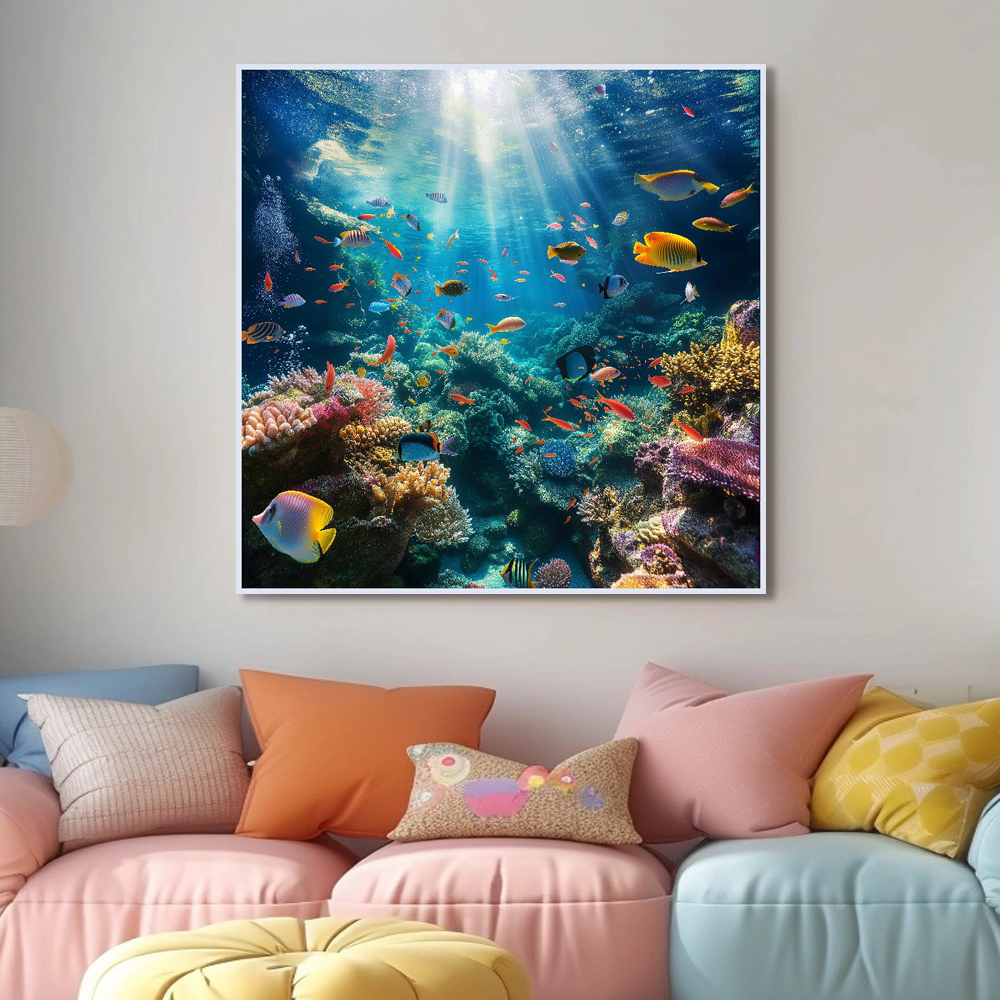 꿈속의 바다 45cm x 45cm 무광화이트 알루미늄액자 바다그림 풍경화 - 상세 이미지 5