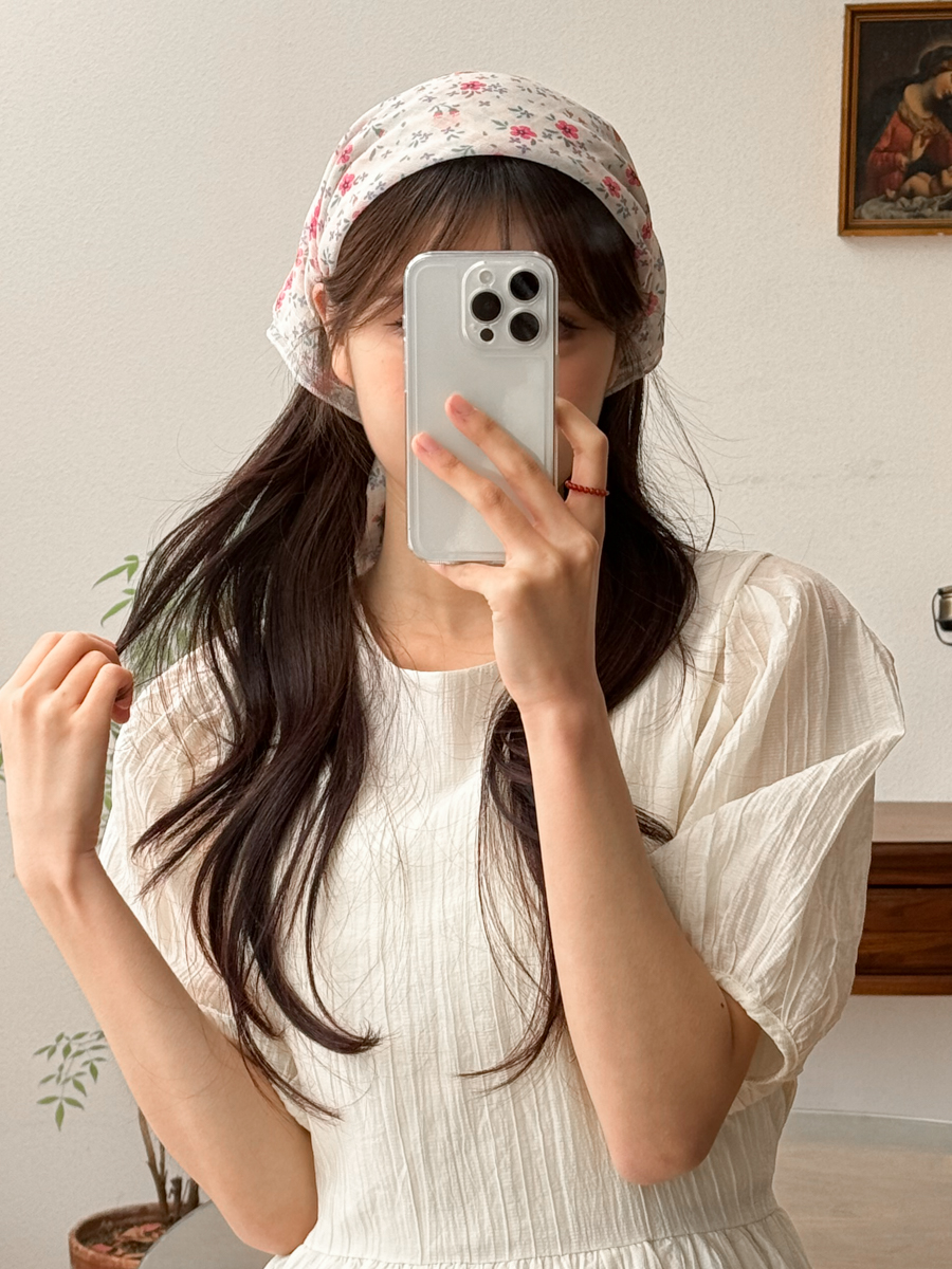 수채화 플라워 패턴 헤어 두건 스카프 4color 상세 이미지 28