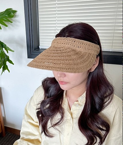 [리햅] 로안 라탄 썬캡 여름모자 썬바이저 UV 햇빛 자외선 차단 - 상품 이미지