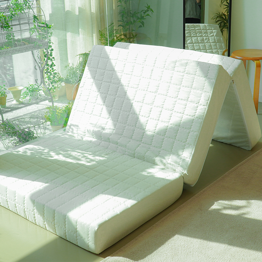 국산 카멜형 원룸 자취방 3단 접이식 매트리스 토퍼 바닥 침대 수면매트 1인용 15cm, SS(슈퍼싱글)1100