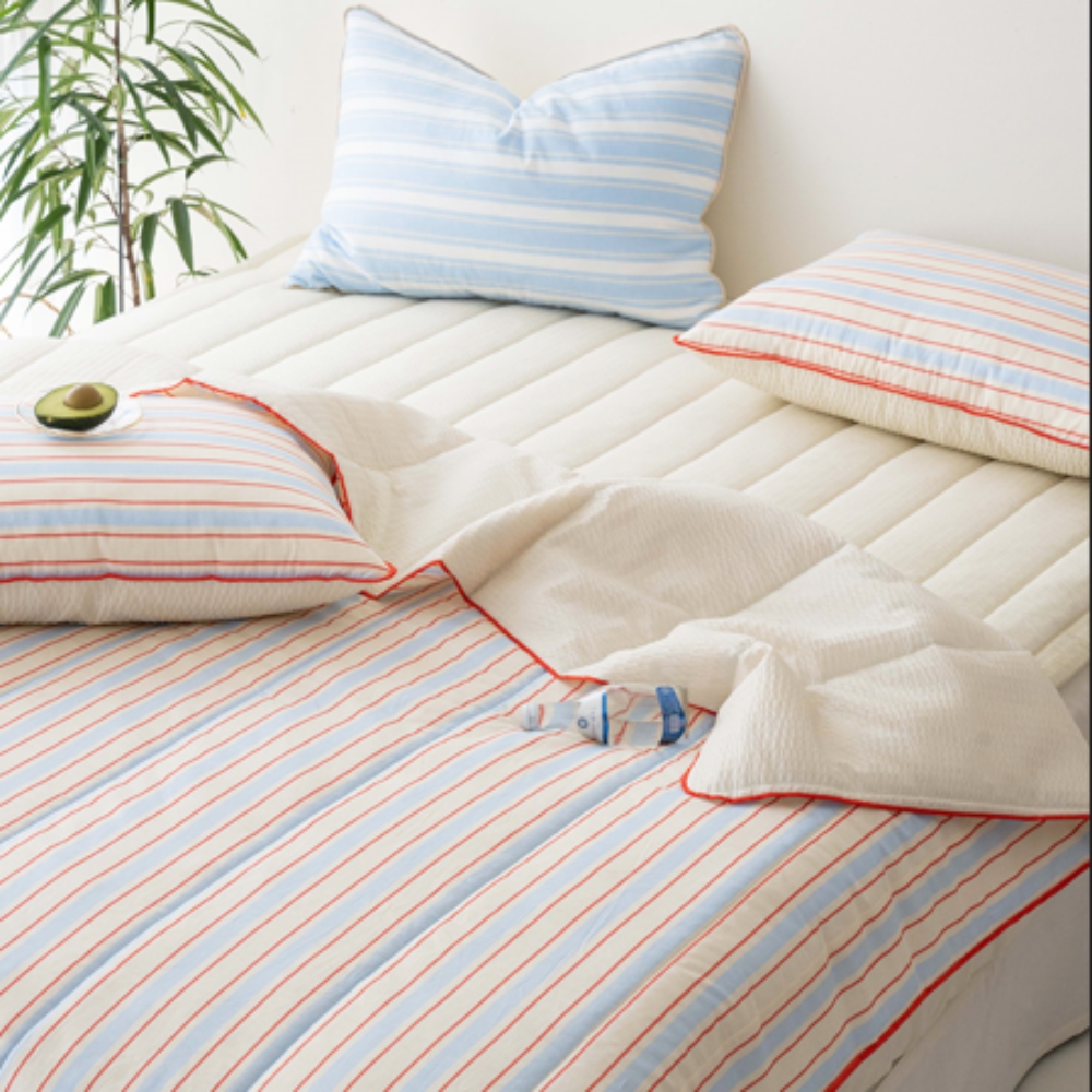 여름이불 스트라이프 알러지케어 누빔 이불 SS 시어서커 순면 양면