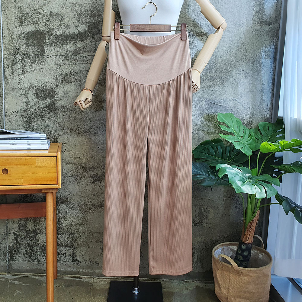 잔골지 촤르르 일자 임산부팬츠 프리 만삭 데일리룩 임부바지 봄 여름 3color 이미지 6