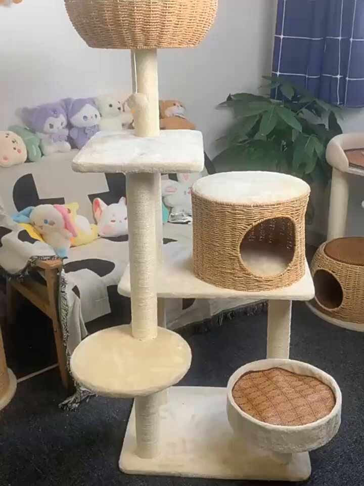 라탄 고양이집 캣타워