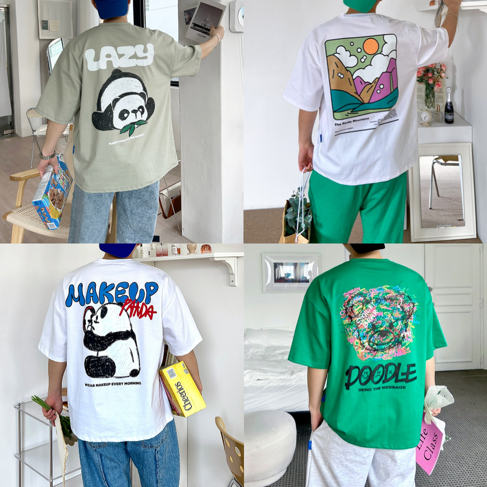 남자오버핏반팔티 쿨티셔츠 분또반팔 15종 - 상세 이미지 5