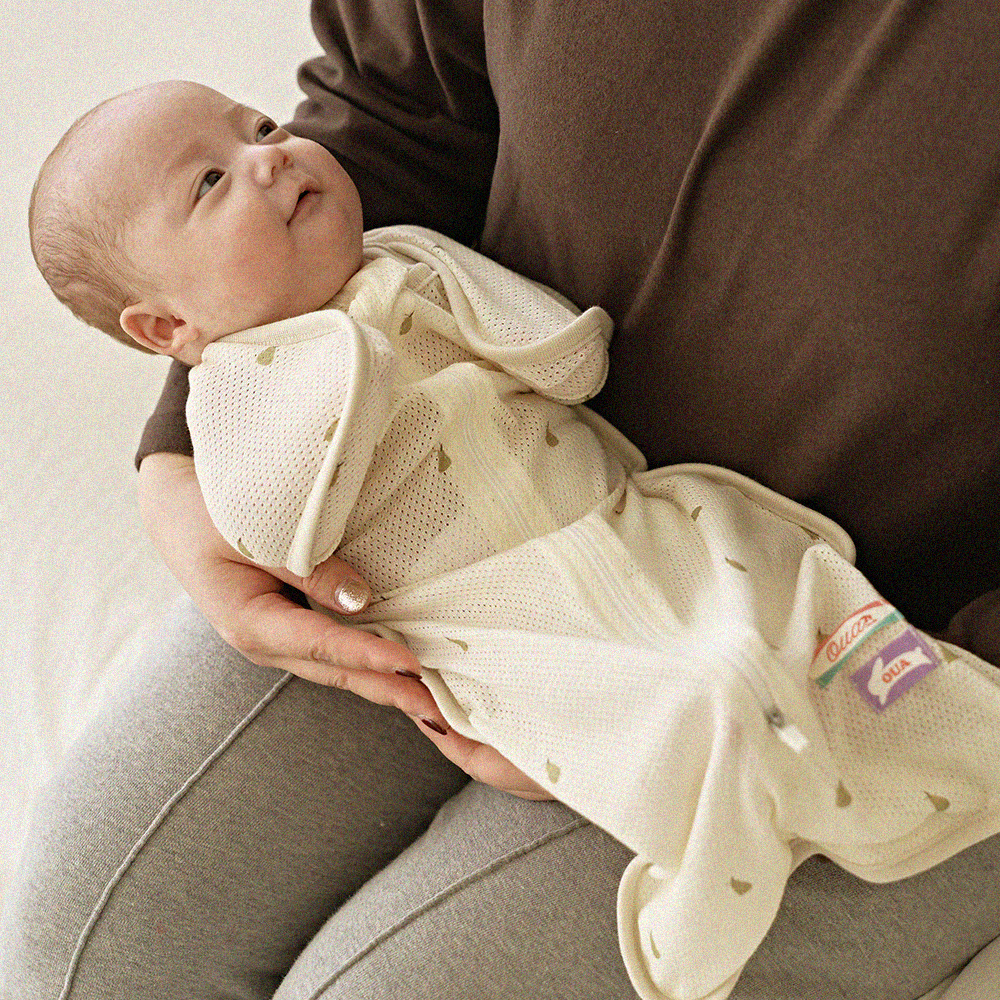 오우아스튜디오 사계절 신생아 스와들 업다운지퍼 속싸개 나비잠 태열 밤부 애플, S