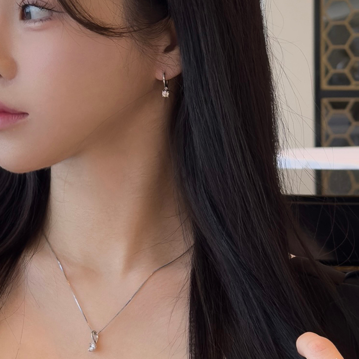 5부 다이아 목걸이 3부 귀걸이 랩 GIA IGI 샤인 키스미 예물 프러포즈 세트 선물 - 메인 이미지
