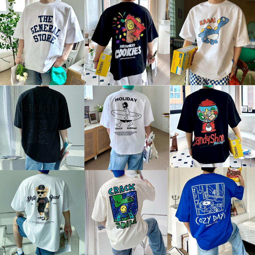 1+1 커플반팔티 쿨링티셔츠 15종 - 상세 이미지 2