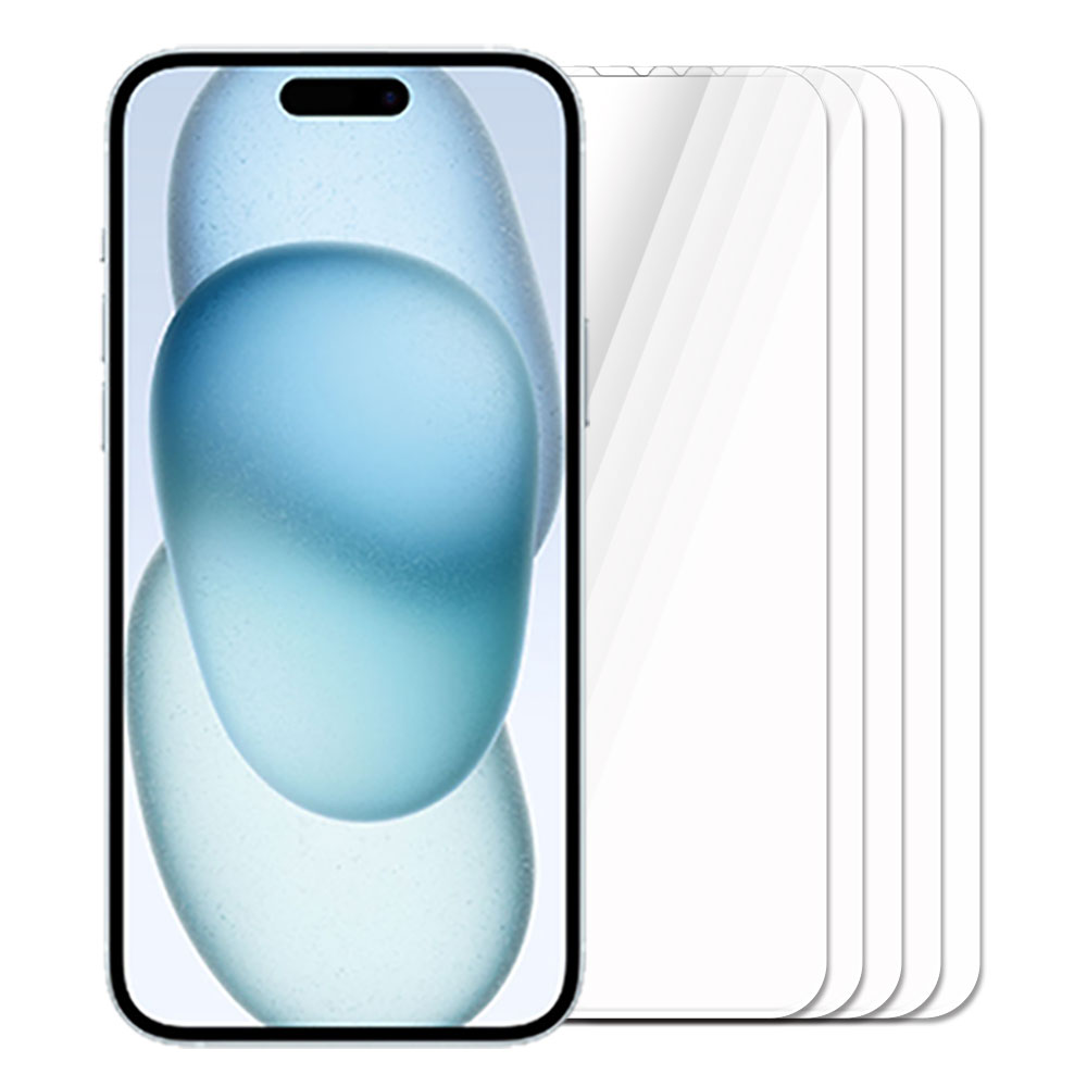 글라스 강화유리필름 아이폰15 플러스, 5매입 - 상품 이미지