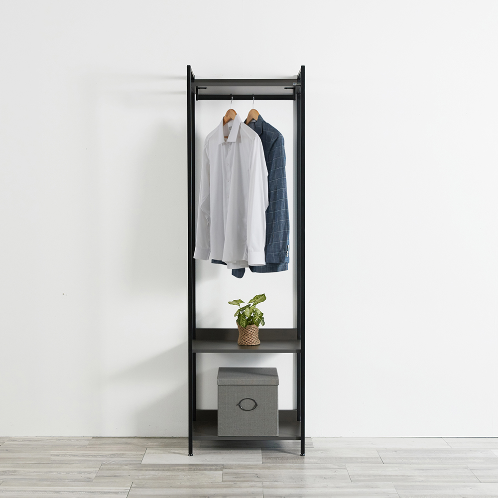 동서가구 디케로 철제 스틸 드레스룸 시스템 행거 600, 1단 행거형, 그레이